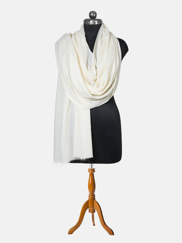 Solid Ivory Fine Wool Mens Shawl – Soft Winter Wrap (80 x 40 Inches)