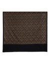 Woolen Mens Shawl in Black with All-Over Floral Jaal Weave (80 x 40 Inches)