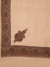 Elegant Light Brown Woolen Mens Shawl with Embroidered Border – Ethnic Wrap (80 x 40 Inches)