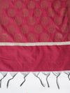 Maroon Banarasi Silk Dupatta with Woven Butti Motifs & Zari Border (Size: 2.5x1 m Approx)