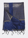 Blue Banarasi Silk Dupatta with All-Over Woven Floral Zari Jaal (Size: 2.5x1 m Approx)