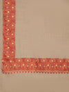 Brown Woolen Mens Shawl with Traditional Embroidered Border (80 x 40 Inches)