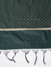 Bottle Green Banarasi Silk Dupatta with Woven Gold Zari Butti & Ornate Border (Size: 2.5x1 m Approx)