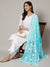 Sky Blue Karachi Chiffon Dupatta with Elegant Thread Embroidery (Size: 2.5x1 m Approx)