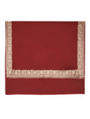 Maroon Woolen Women Shawl with Gold Border – 80x40 Inches