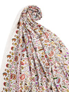 Printed Bamboo Silk Women Shawl – White Floral Statement Wrap (80 x 40 Inches)