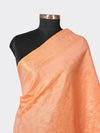 Orange Banarasi Silk Dupatta with All-Over Woven Floral Motifs & Rich Zari Border (Size: 2.5x1 m Approx)