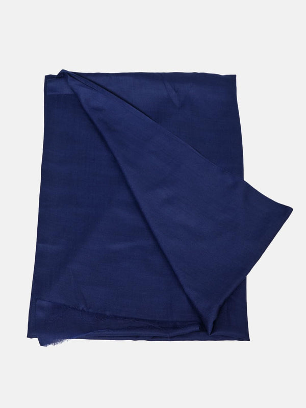 Solid Blue Fine Wool Women Shawl – Soft Winter Wrap (80 x 40 Inches)