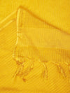 Elegant Yellow Cotton Dupatta with Subtle Woven Stripes & Tassel Detailing (Size: 2.5x1 m Approx)