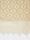 Ivory Gold Banarasi Silk Dupatta with Elegant Woven Floral Jaal (Size: 2.5x1 m Approx)