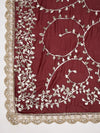 Maroon Georgette Dupatta with Hand Gota Patti Work (Size: 2.5x1 m Approx)