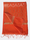 Orange Banarasi Silk Dupatta with Elegant Woven Floral Jaal (Size: 2.5x1 m Approx)