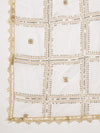 Ivory Chinon Dupatta with Gold Grid Embellishment (Size: 2.5x1 m Approx)