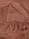 Brown Sheer Handwoven Cotton Dupatta with Tassel Finish (Size: 2.5x1 m Approx)