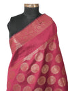 Maroon Banarasi Silk Dupatta with Woven Butti Motifs & Zari Border (Size: 2.5x1 m Approx)
