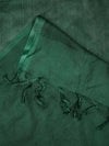 Bottle Green Sheer Handwoven Cotton Dupatta with Tassel Finish (Size: 2.5x1 m Approx)