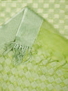 Green Cutwork Cotton Dupatta with Tassels (Size: 2.5x1 m Approx)
