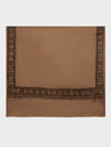 Woolen Women Shawl in Warm Mocha Brown with Intricate Traditional Embroidered Border (80 x 40 Inches)