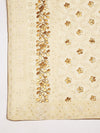Ivory Georgette Dupatta with Gold Foil Booti & Lace Border (Size: 2.5x1 m Approx)