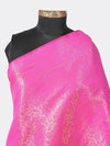 Hot Pink Banarasi Silk Dupatta with All-Over Woven Floral Zari Jaal (Size: 2.5x1 m Approx)