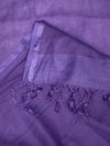 Purple Sheer Handwoven Cotton Dupatta with Tassel Finish (Size: 2.5x1 m Approx)