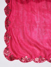 Rani Silk Dupatta with Scalloped Cutwork Border & Sequin Highlights (Size: 2.5x1 m Approx)