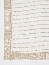 Ivory Chinon Dupatta with Gold Stripe Sequin Work & Gota Border (Size: 2.5x1 m Approx)
