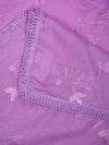 Soft Purple Dupatta with Cotton Thread Floral Embroidery & Lace Border (Size: 2.5x1 m Approx)