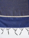 Blue Banarasi Silk Dupatta with All-Over Woven Floral Zari Jaal (Size: 2.5x1 m Approx)