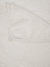 Soft White Dupatta with Cotton Thread Floral Embroidery & Lace Border (Size: 2.5x1 m Approx)