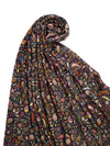 Printed Bamboo Silk Mens Shawl – Black Floral Classic Wrap (80 x 40 Inches)