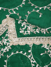 Green Georgette Dupatta with Hand Gota Patti Work (Size: 2.5x1 m Approx)
