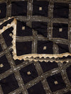 Black Chinon Dupatta with Gold Grid Embellishment (Size: 2.5x1 m Approx)