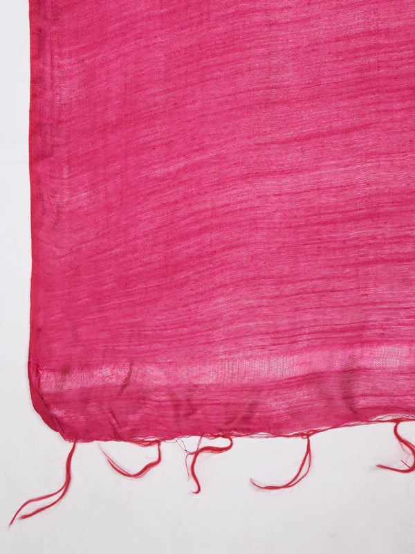 Rani Solid Cotton Dupatta with Subtle Texture & Tassel Ends (Size: 2.5x1 m Approx)