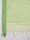 Green Cutwork Cotton Dupatta with Tassels (Size: 2.5x1 m Approx)