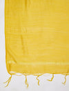 Yellow Solid Cotton Dupatta with Subtle Texture & Tassel Ends (Size: 2.5x1 m Approx)