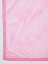 Soft Pink Ombre Dupatta with Cotton Thread Floral Embroidery & Lace Border (Size: 2.5x1 m Approx)