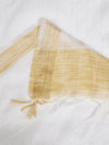 White Chanderi Silk Dupatta with Gold Border & Tassels (Size: 2.5x1 m Approx)