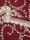 Maroon Georgette Dupatta with Hand Gota Patti Work (Size: 2.5x1 m Approx)