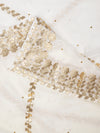 White Chinon Dupatta with Gota Patti Border & Sequin Detailing (Size: 2.5x1 m Approx)