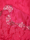 Rani Silk Dupatta with Scalloped Cutwork Border & Sequin Highlights (Size: 2.5x1 m Approx)