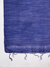 Royal Blue Solid Cotton Dupatta with Subtle Texture & Tassel Ends (Size: 2.5x1 m Approx)