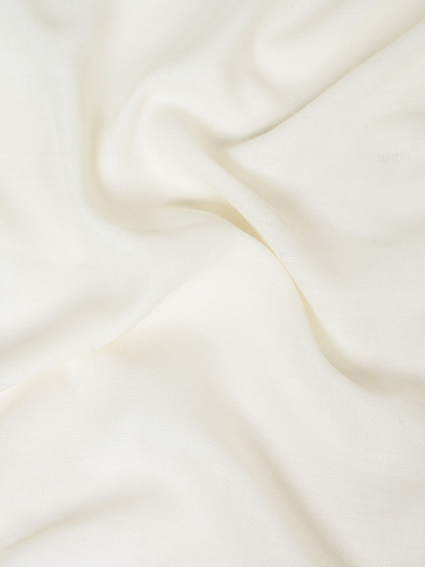 Solid Ivory Fine Wool Women Shawl – Soft Winter Wrap (80 x 40 Inches)