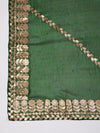 Green Chinon Dupatta with Gota Patti Border & Sequin Detailing (Size: 2.5x1 m Approx)