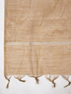 Elegant Beige Tissue Silk Dupatta with Subtle Texture & Tassels (Size: 2.5x1 m Approx)