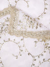 White Georgette Dupatta with Hand Gota Patti Work (Size: 2.5x1 m Approx)
