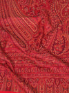 Red Jamawar Wool Blend Mens Shawl with Intricate Paisley Weave – 80×40 Inches