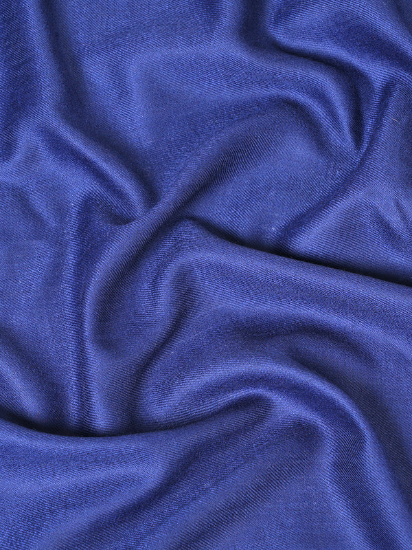 Solid Blue Fine Wool Mens Shawl – Soft Winter Wrap (80 x 40 Inches)
