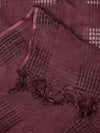 Maroon Cotton Woven Check Dupatta with Tassel Detailing (Size: 2.5x1 m Approx)