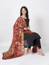 Bandhani Banarasi Gharchola Silk Dupatta with Zari Border (Size: 2.5x1 m Approx)